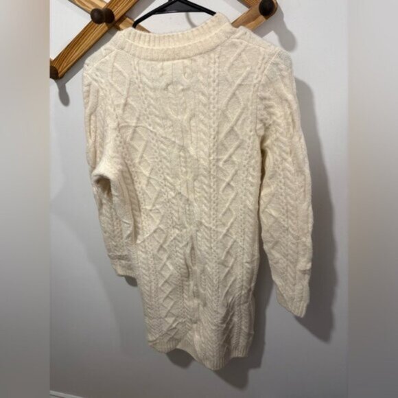 Lacoste cable-knit sweater dress in cream white - Picture 10 of 10